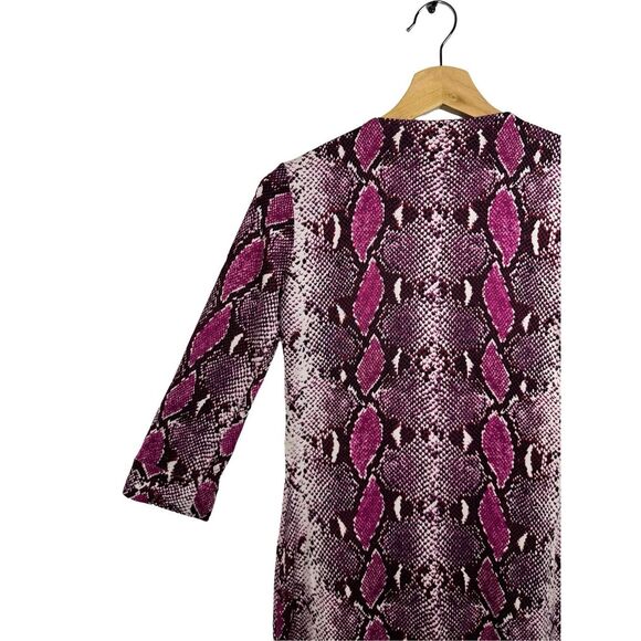 Diane Von Furstenberg Purple Snakeskin Print New Julian Two Wrap Dress Size 8 - Picture 6 of 12